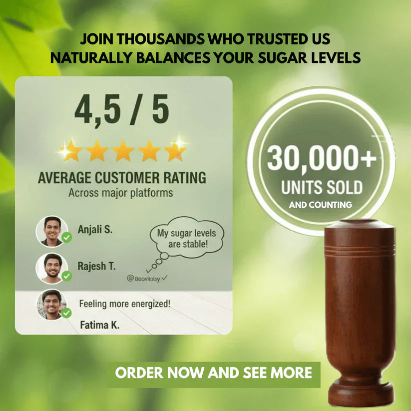 Sugar Balance Vijaysaar Wood Glass